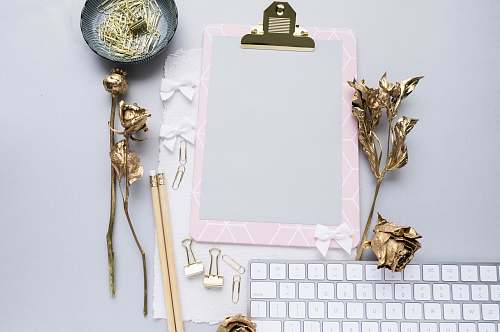 computer gold flower decors computer keyboard